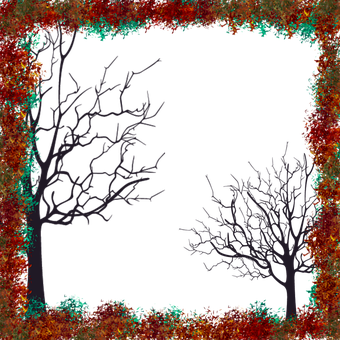 Autumnal Trees Frame Digital Art