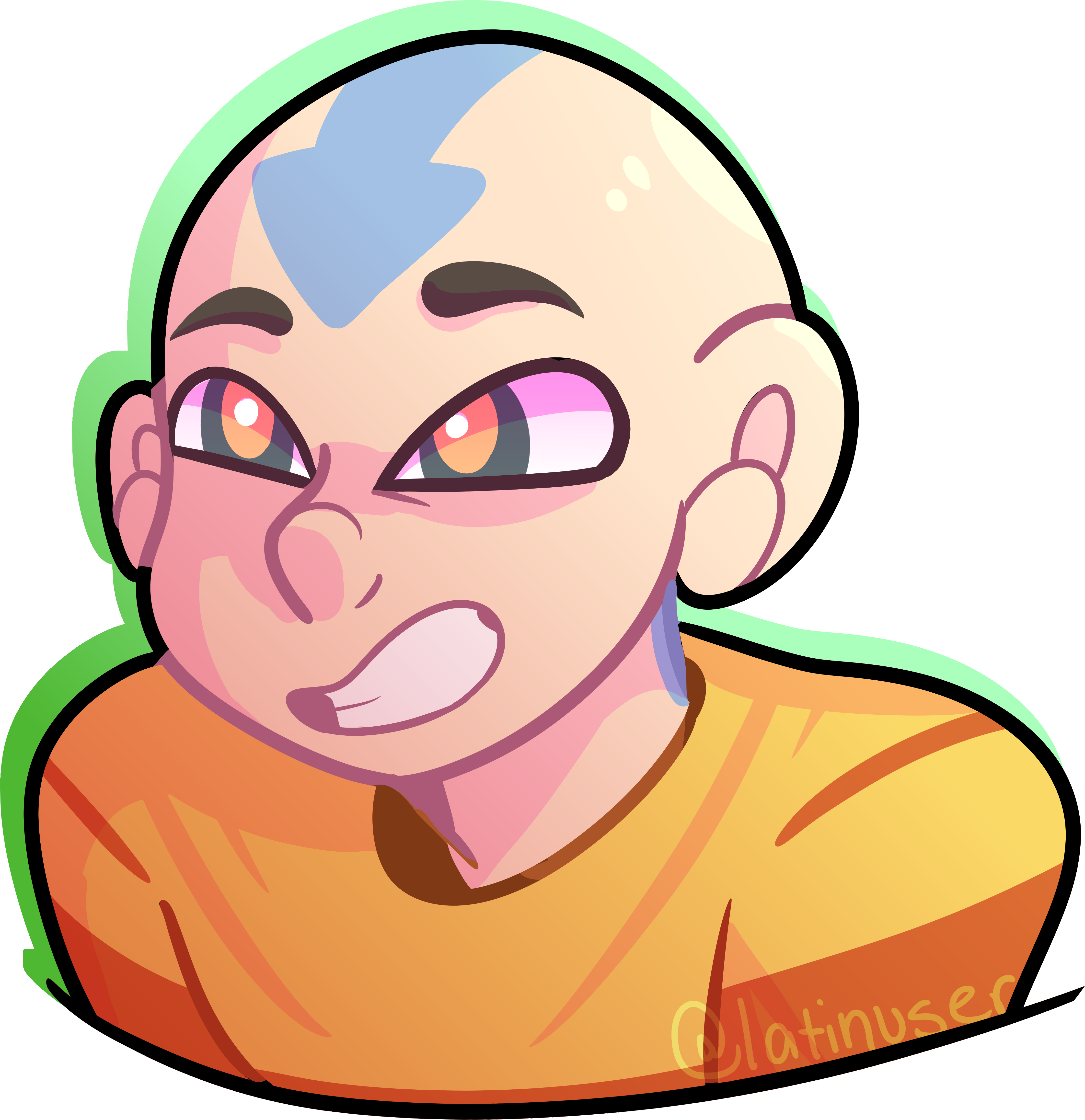 Avatar Aang Cartoon Portrait