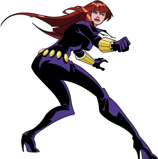Avengers Cartoon Black Widow, HD Png Download PNG with transparent background