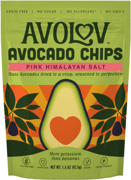 Avo Lov Avocado Chips Pink Himalayan Salt Package