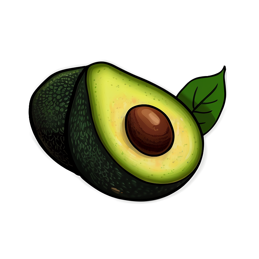 Avocado Doodle Png Scw29