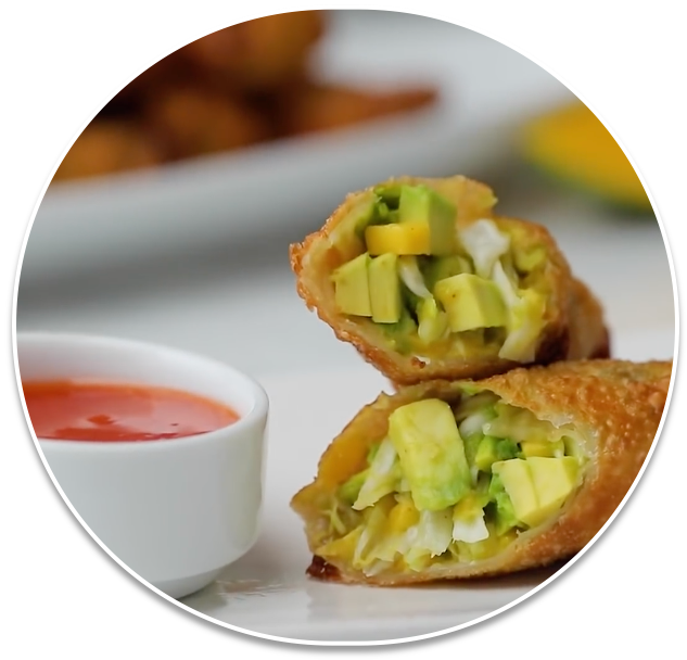 Avocado Spring Rollswith Dipping Sauce