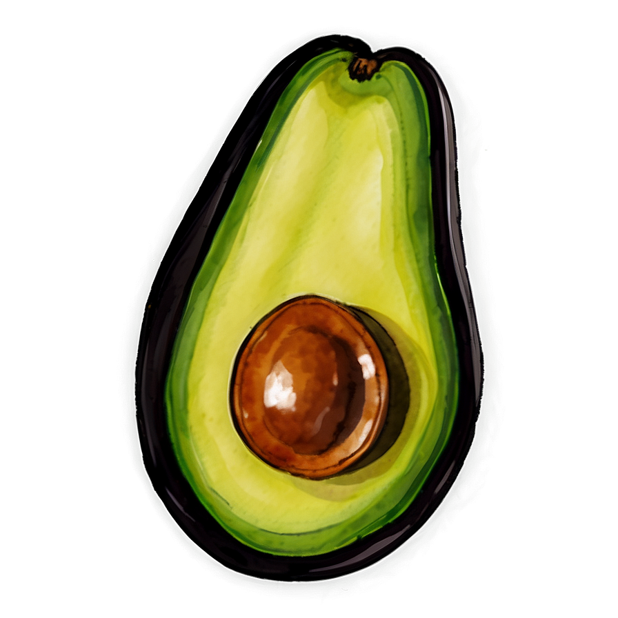 Avocado Watercolor Png Ivr55