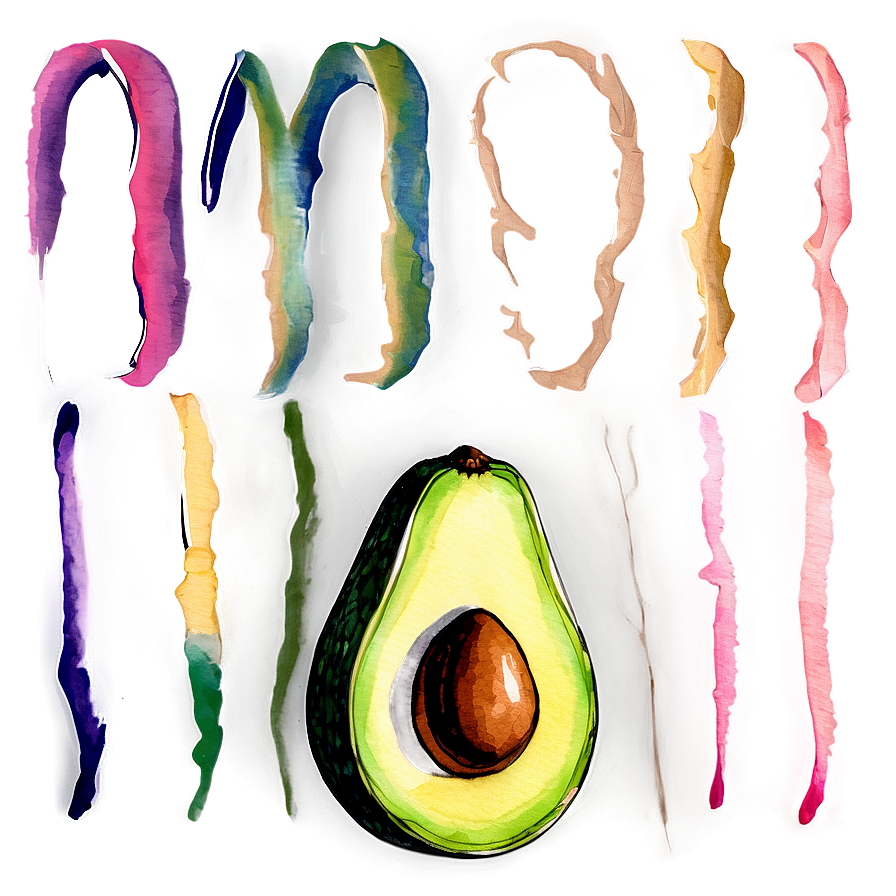 Avocado Watercolor Png Npp