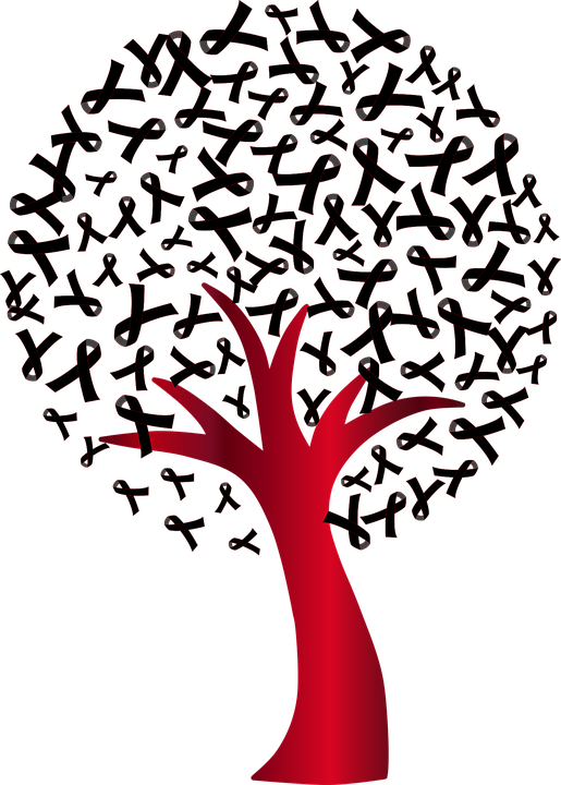 Awareness Ribbon Tree Graphic PNG with transparent background