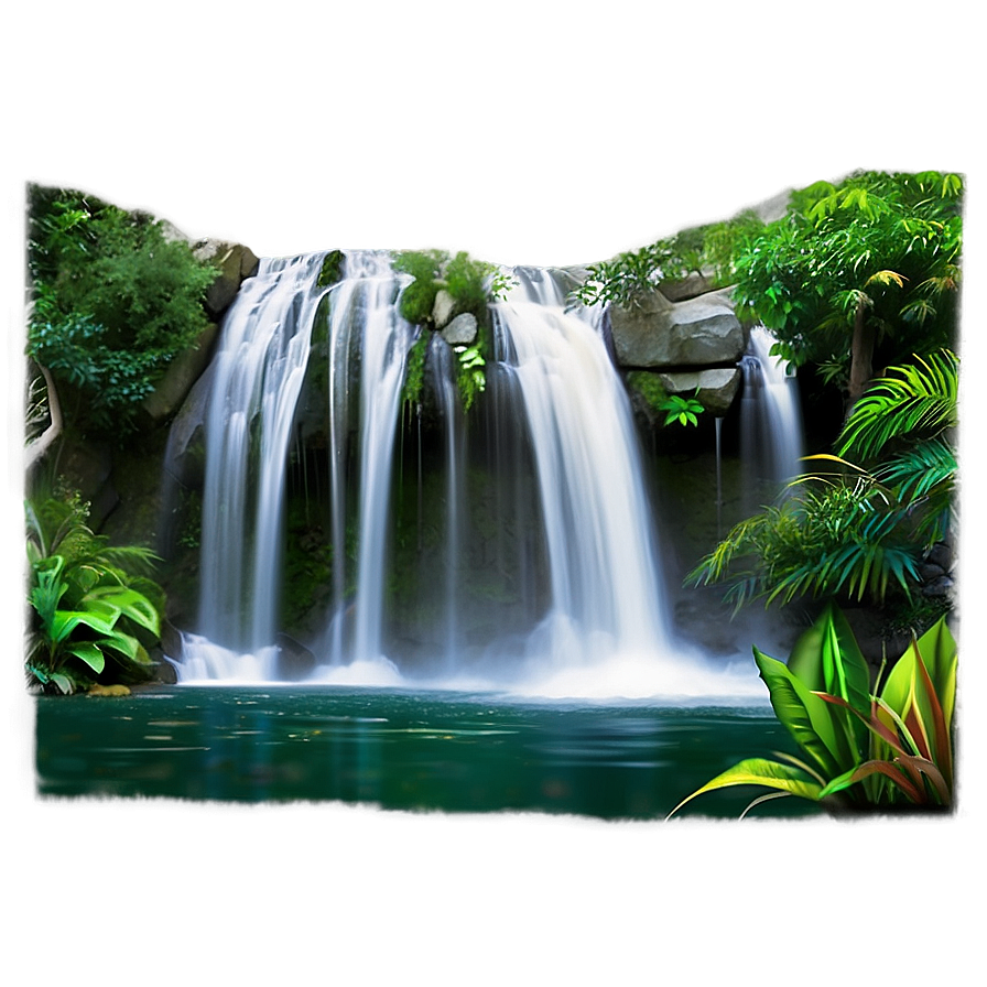 Awesome Jungle Waterfall PNG 06232024 PNG with transparent background