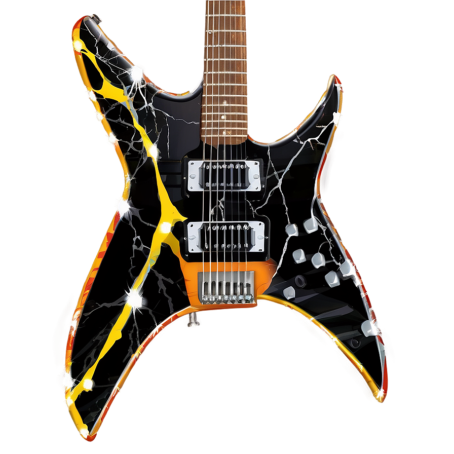 Awesome Lightning Guitar PNG 06232024 PNG with transparent background