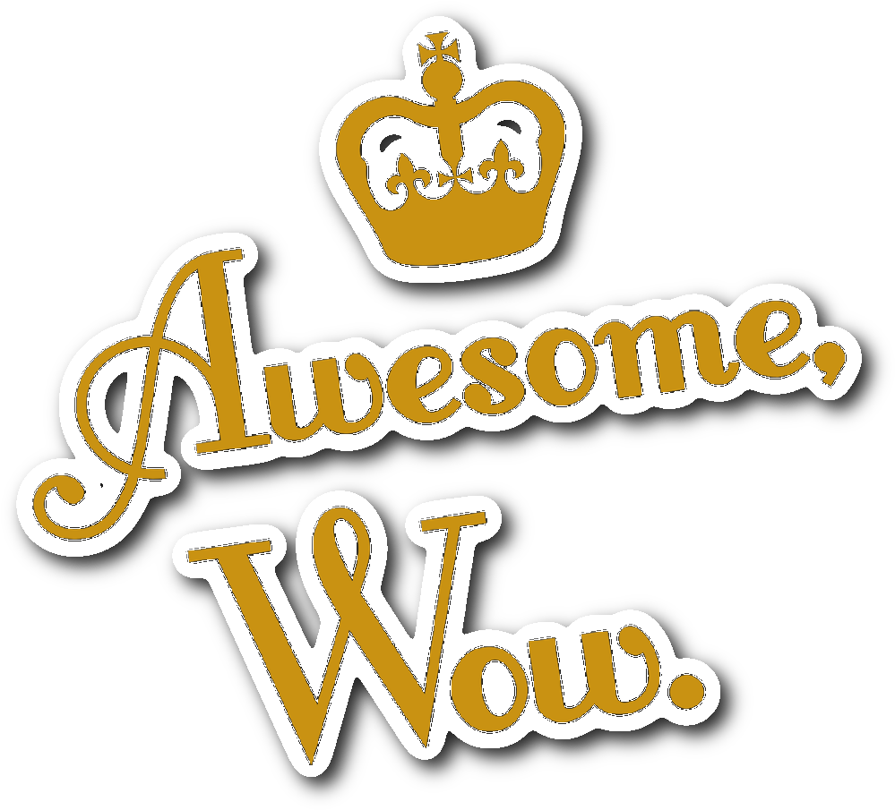 Awesome Wow Sticker Design PNG with transparent background