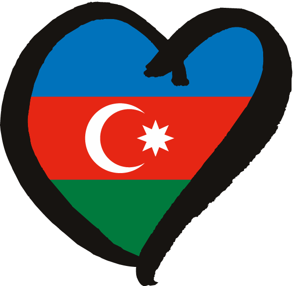 Azerbaijan Flag Heart