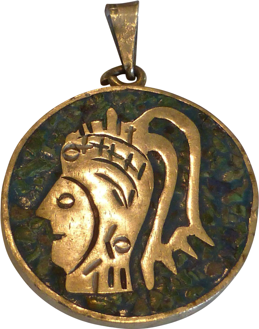 Aztec Warrior Pendant Golden