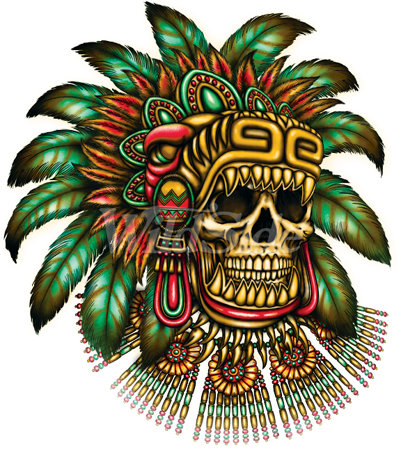 Aztec_ Warrior_ Skull_ Artwork