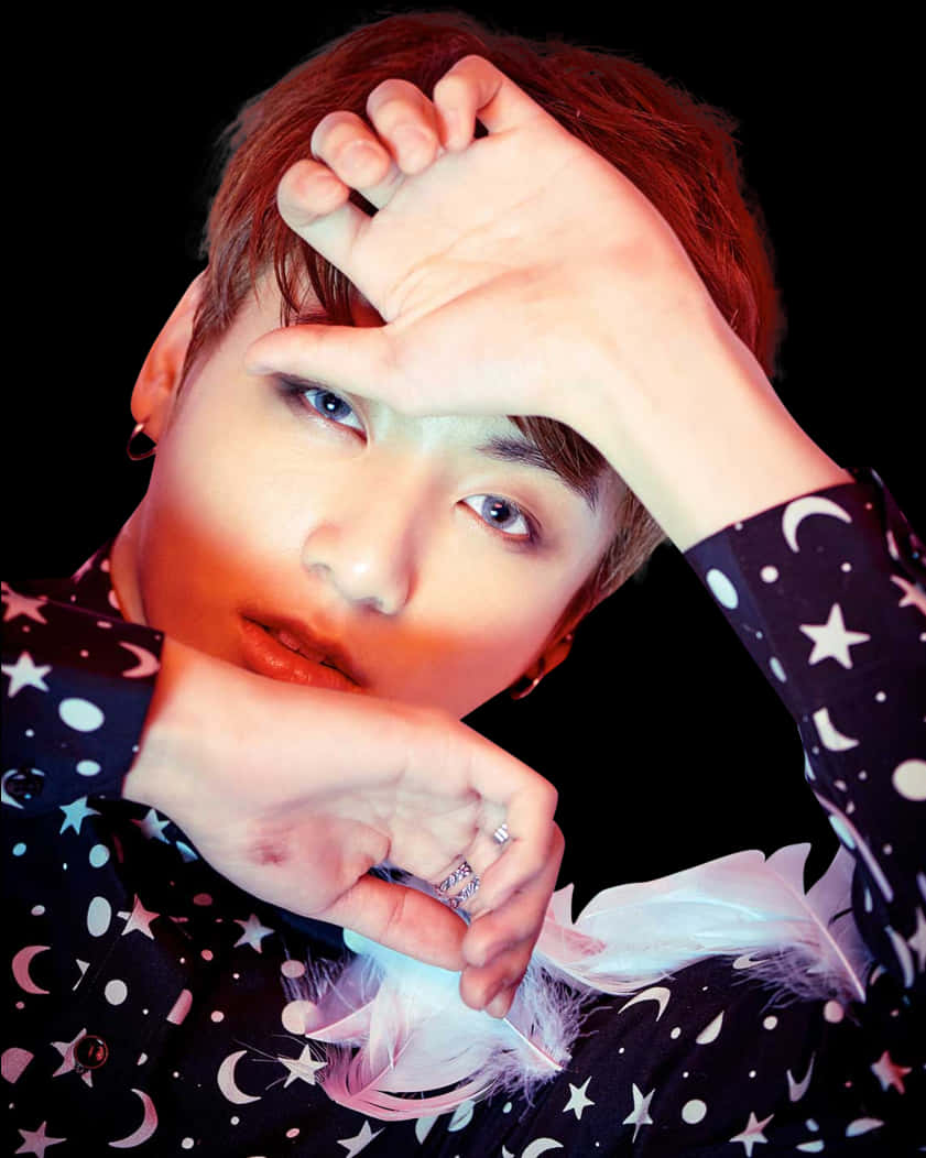 B T S_ Member_ Starry_ Backdrop_ Portrait PNG with transparent background