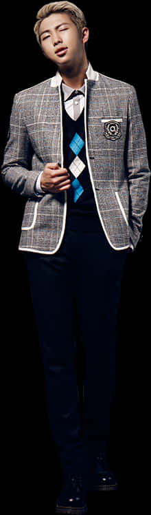 B T S Memberin Stylish Suit PNG with transparent background