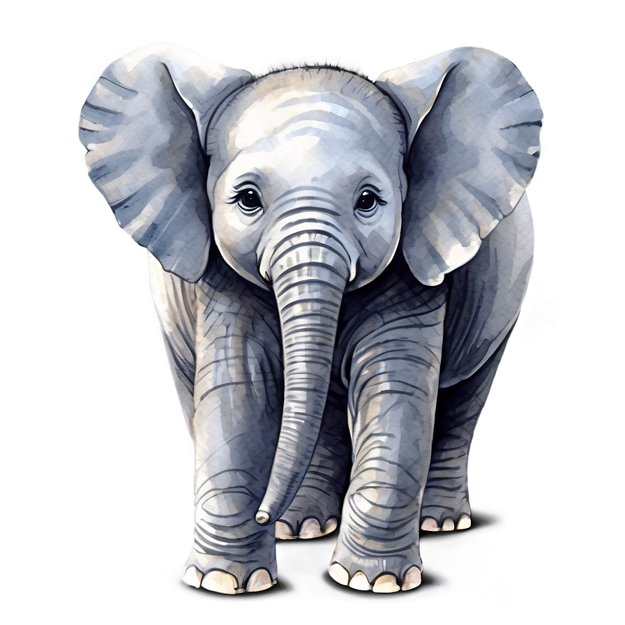 Baby Elephant In Watercolor Png 06122024