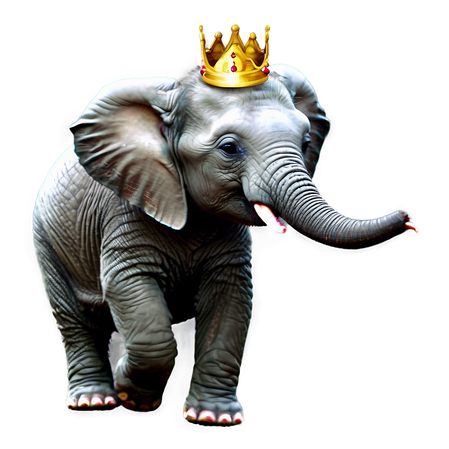 Baby Elephant With Crown Png 06122024