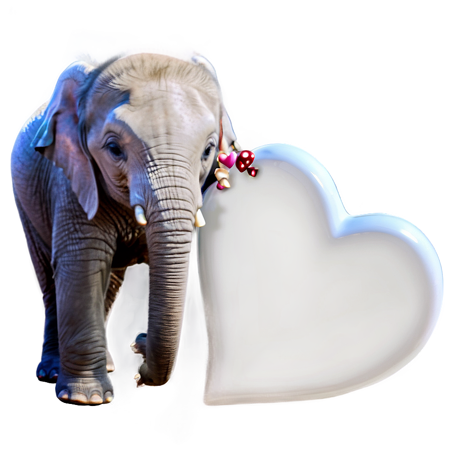 Baby Elephant With Heart Png 06122024