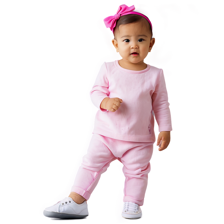 Baby Girl In Pink Outfit Png Tcw