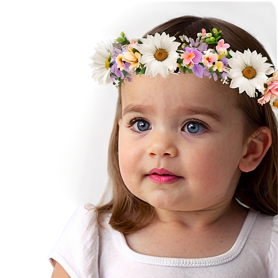 Baby Girl With Flower Crown Png Oui52