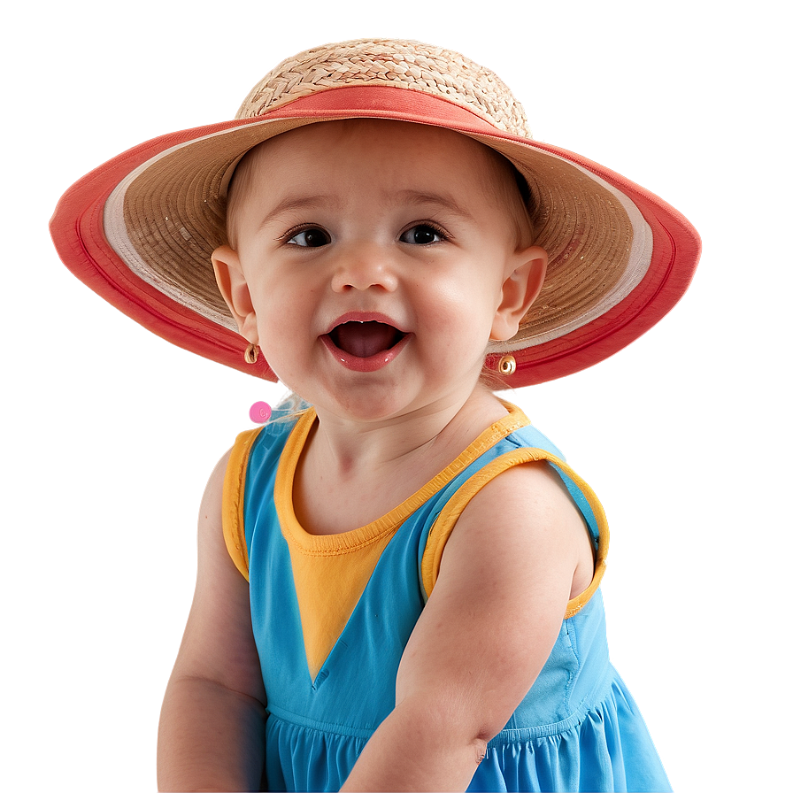 Baby Girl With Sun Hat Png 06122024