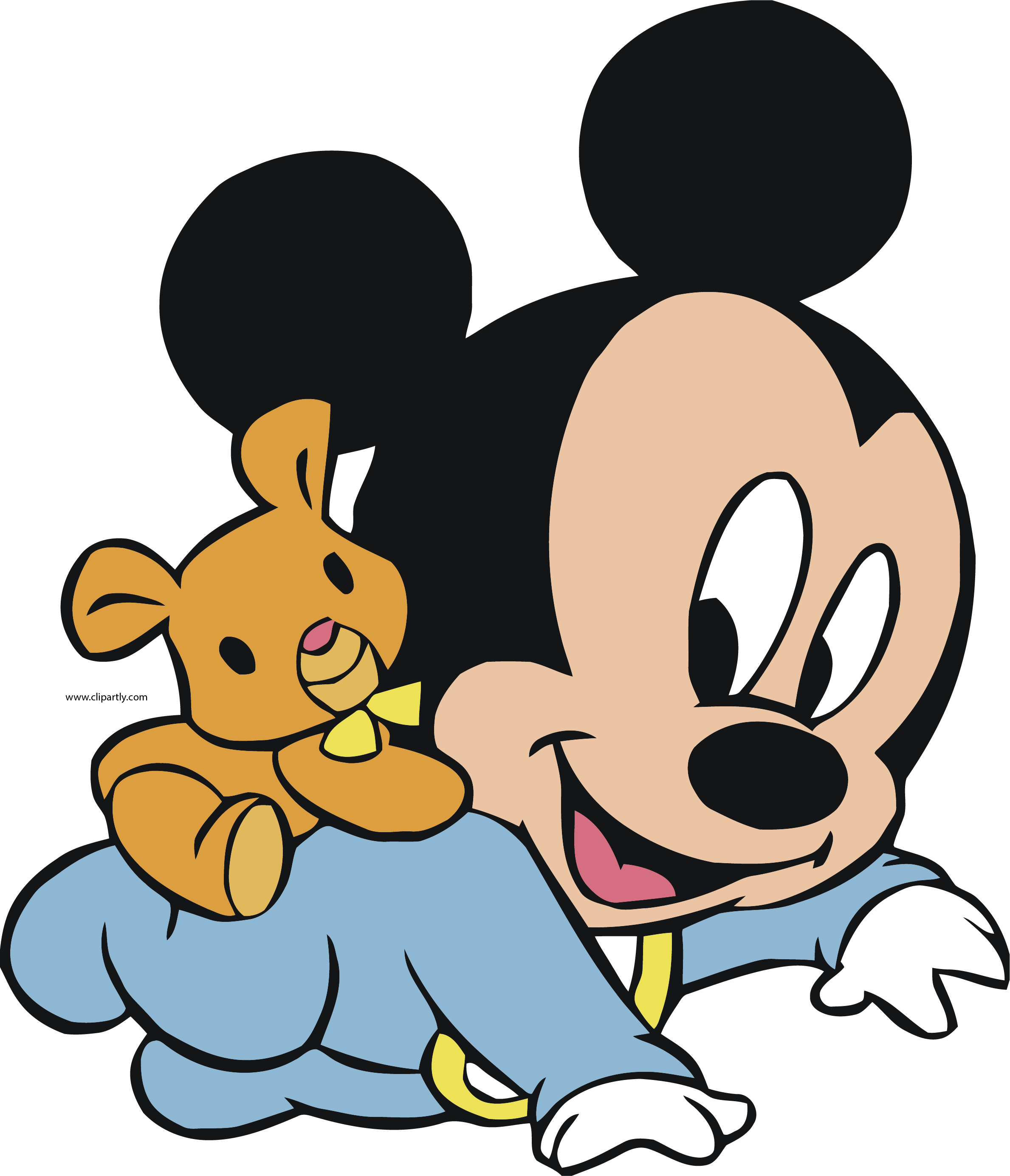 Baby Mickey With Teddy Bear.png