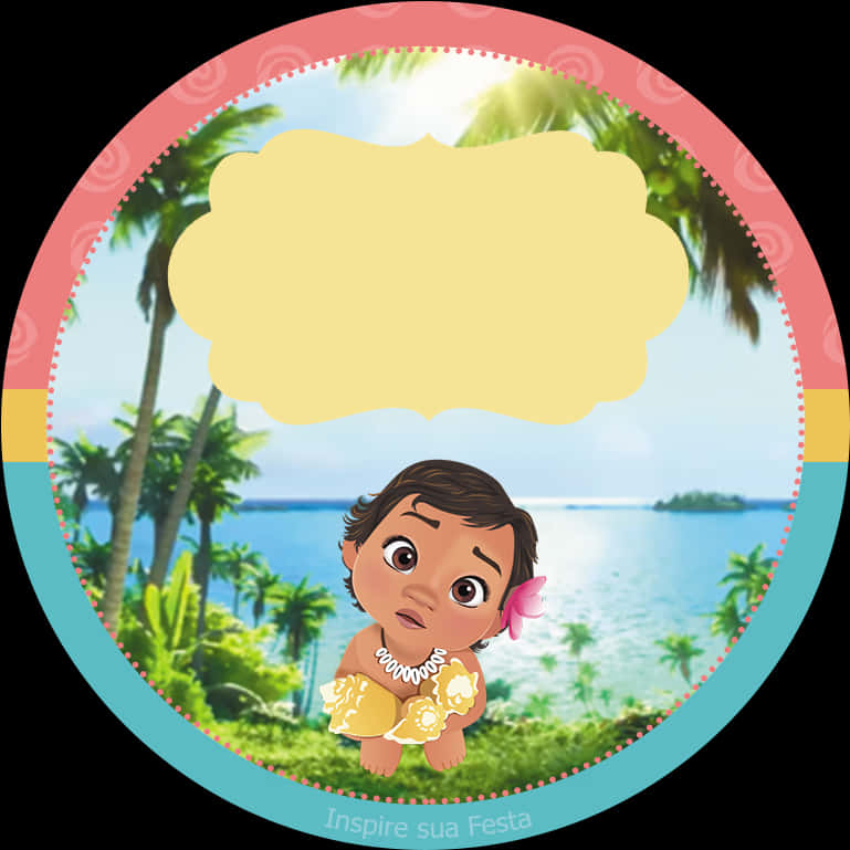 Baby Moana Party Invitation Template