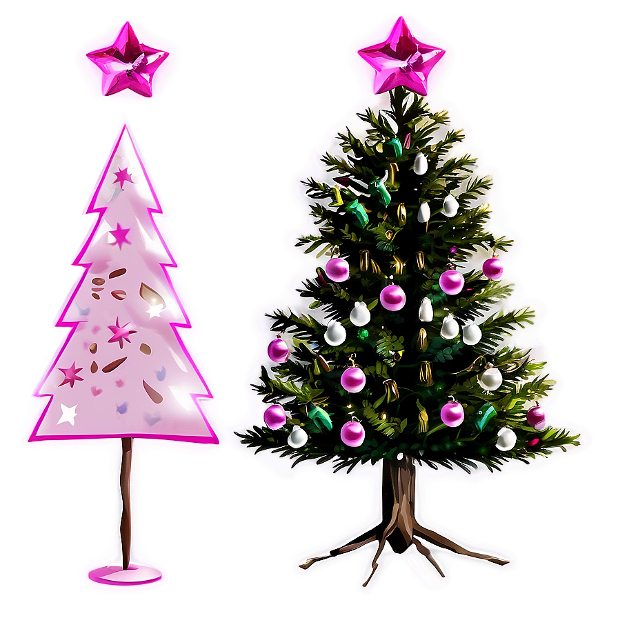 Baby Pink Christmas Tree Png 06122024