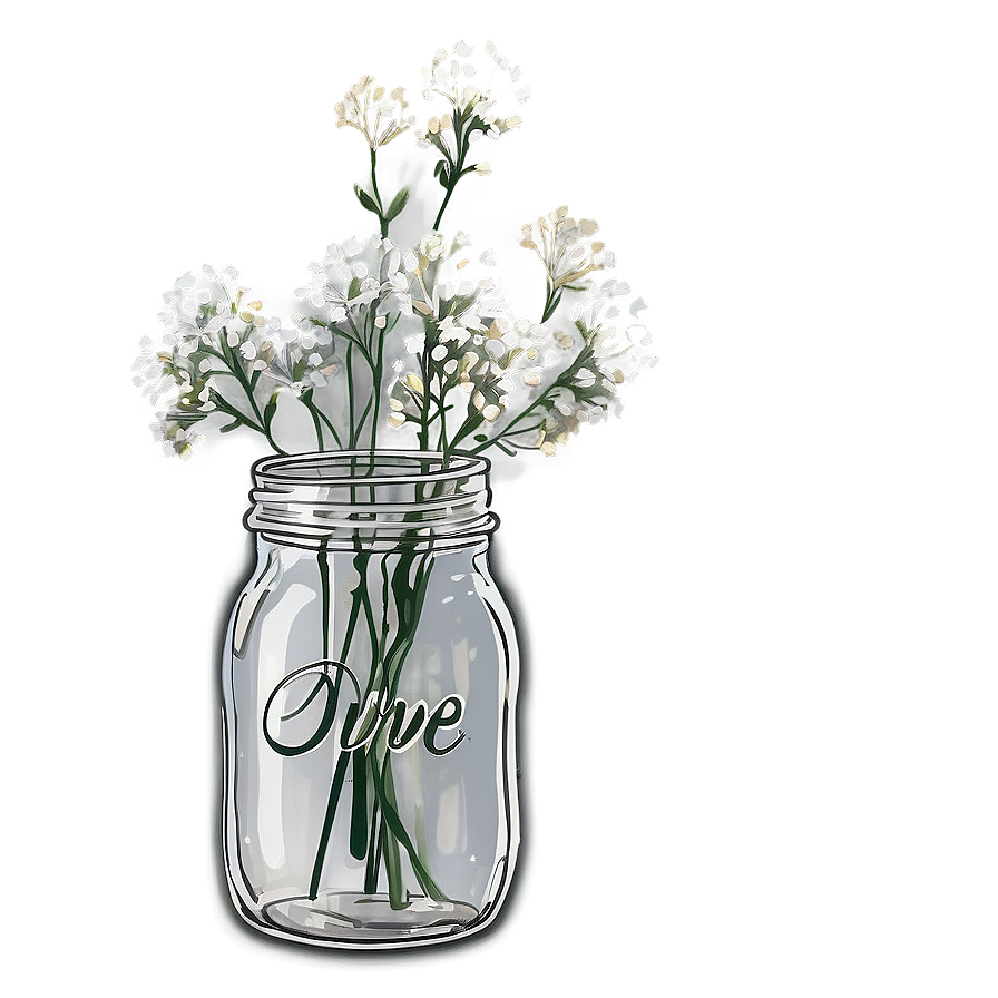 Baby's Breath In Mason Jar Png 54