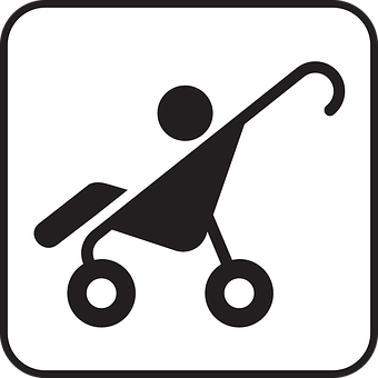 Baby Stroller Sign Icon PNG with transparent background