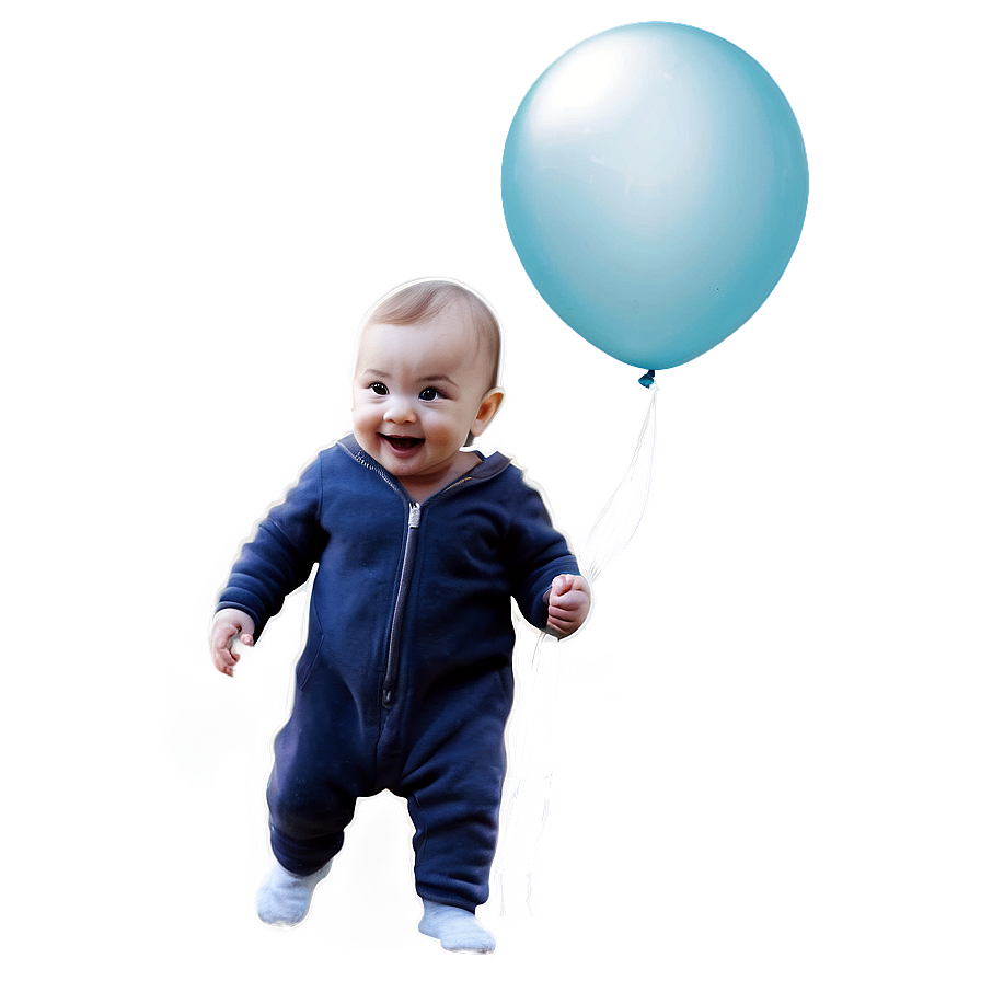 Baby With Balloons Png 05032024