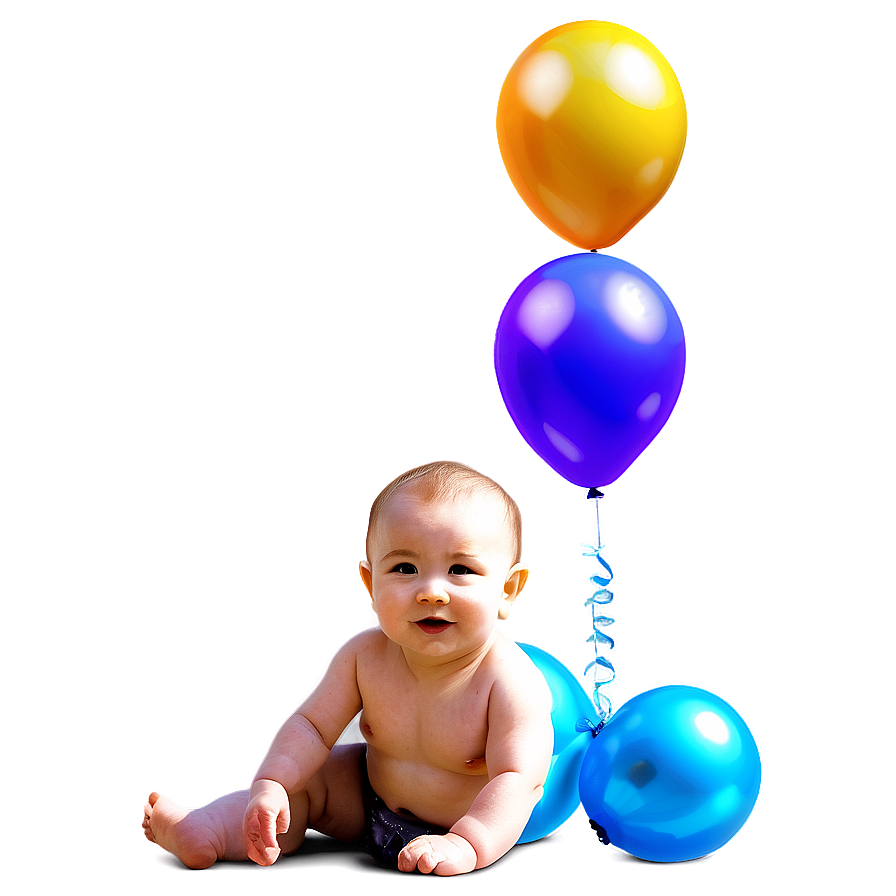 Baby With Balloons Png Uxp