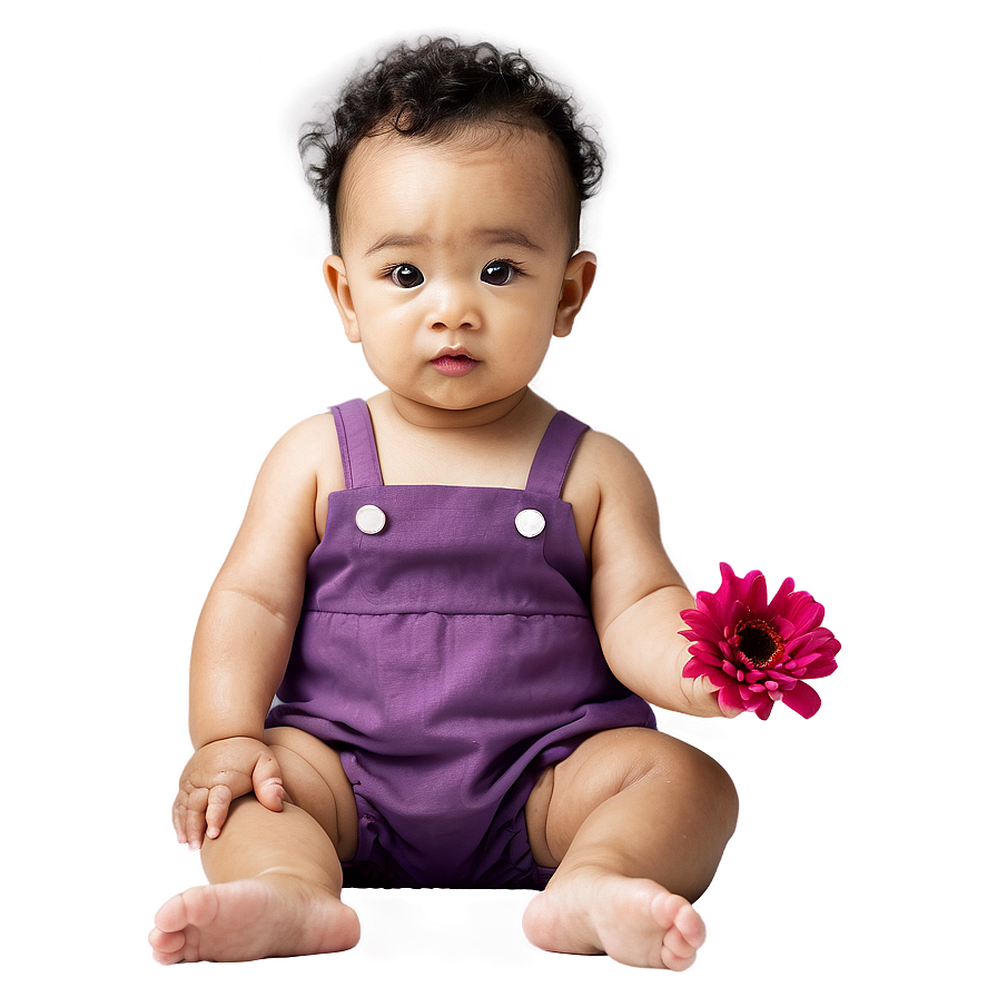 Baby With Flowers Png 05032024