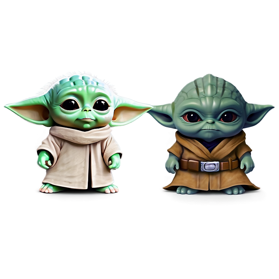 Baby Yoda And Mando Cartoon Png Kra63