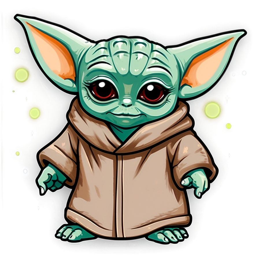 Baby Yoda Animated Style Png 40