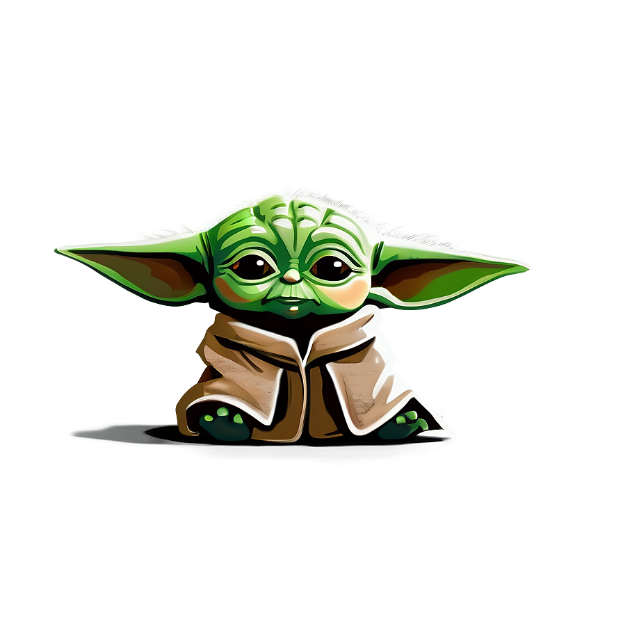 Baby Yoda Cartoon Illustration Png Hpf62