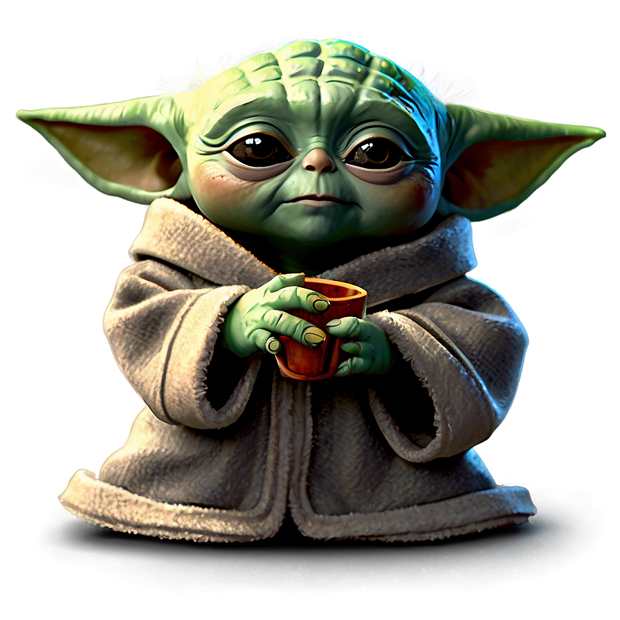 Baby Yoda Cartoon Sitting Pose Png Gnf