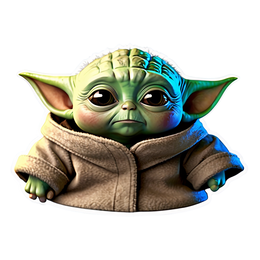 Baby Yoda Cartoon Sticker Design Png 12