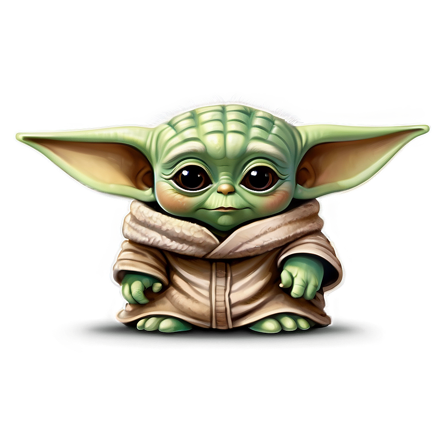 Baby Yoda Cartoon Style PNG 05062024 PNG with transparent background