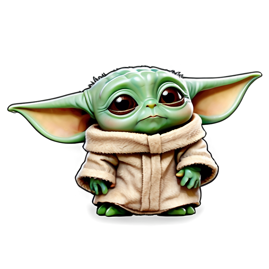 Baby Yoda Cartoon Style PNG epw PNG with transparent background