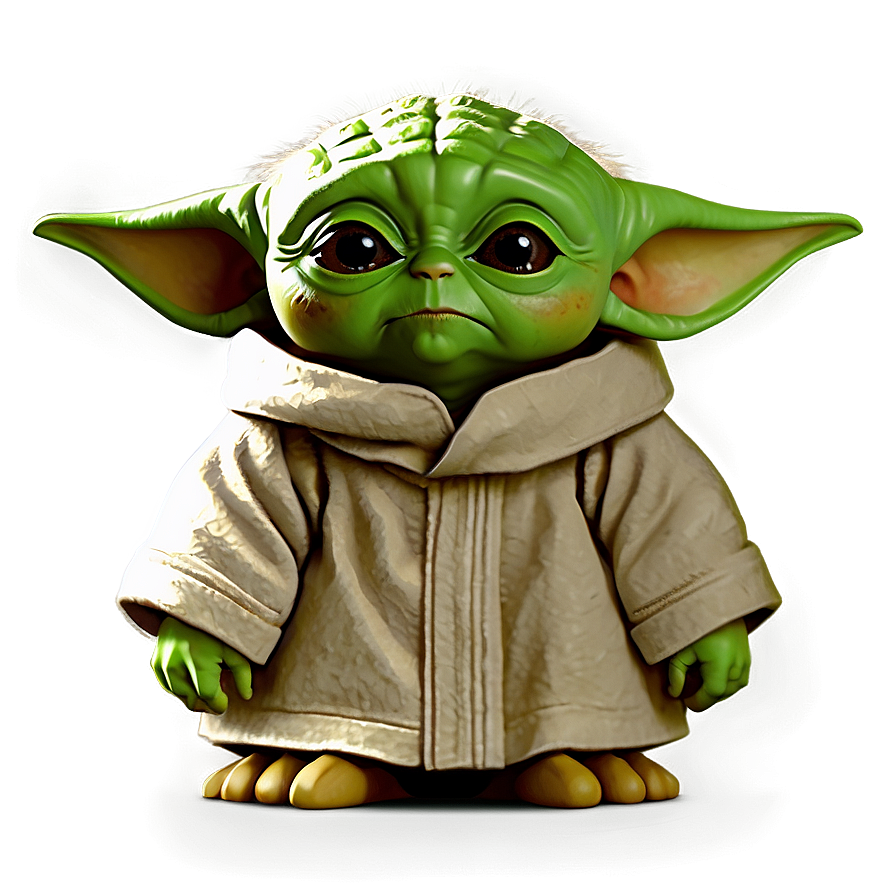 Baby Yoda Cartoon Style PNG ndw PNG with transparent background