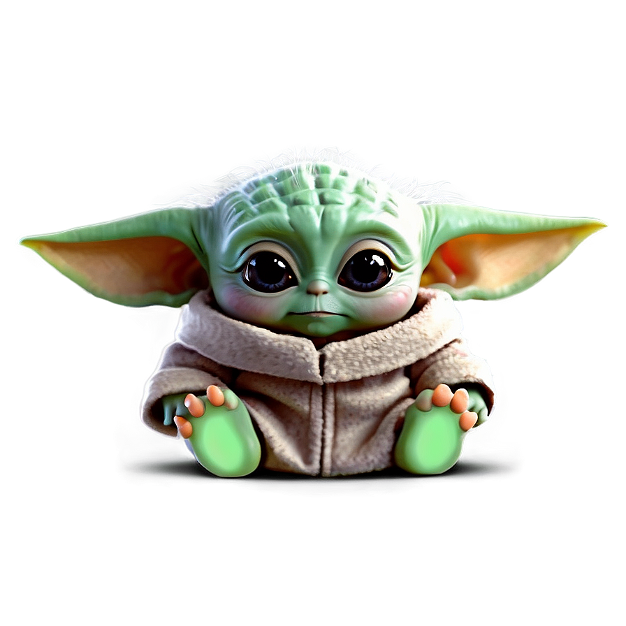 Baby Yoda Cute Pose PNG 05062024 PNG with transparent background