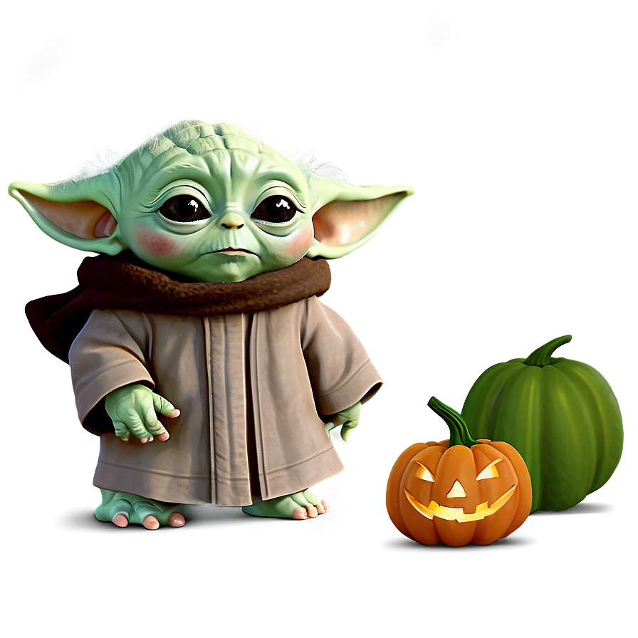 Baby Yoda Halloween Cartoon Png 06252024