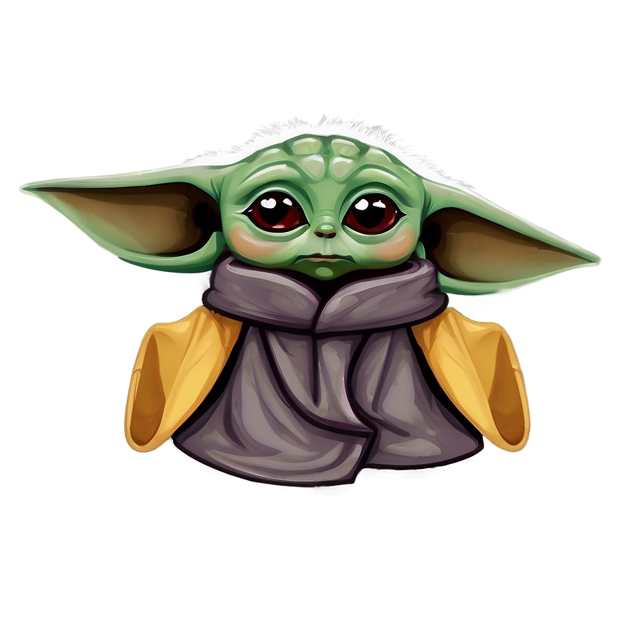 Baby Yoda Head Cartoon Png 06252024