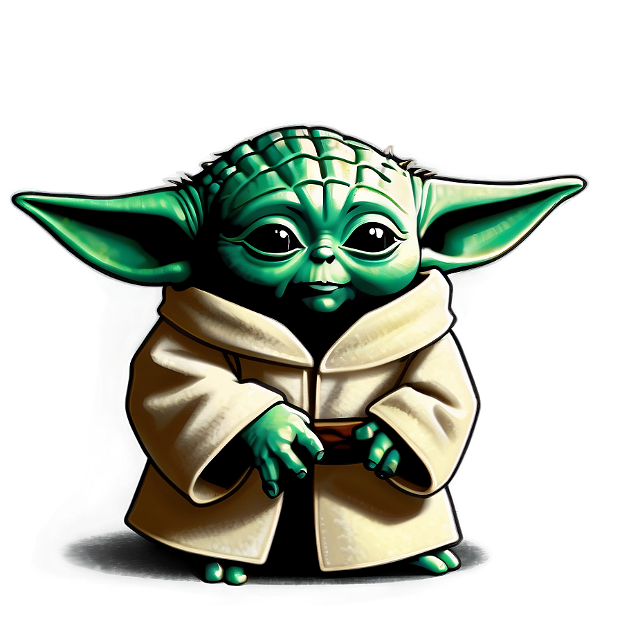 Baby Yoda Head Cartoon Png Khx39