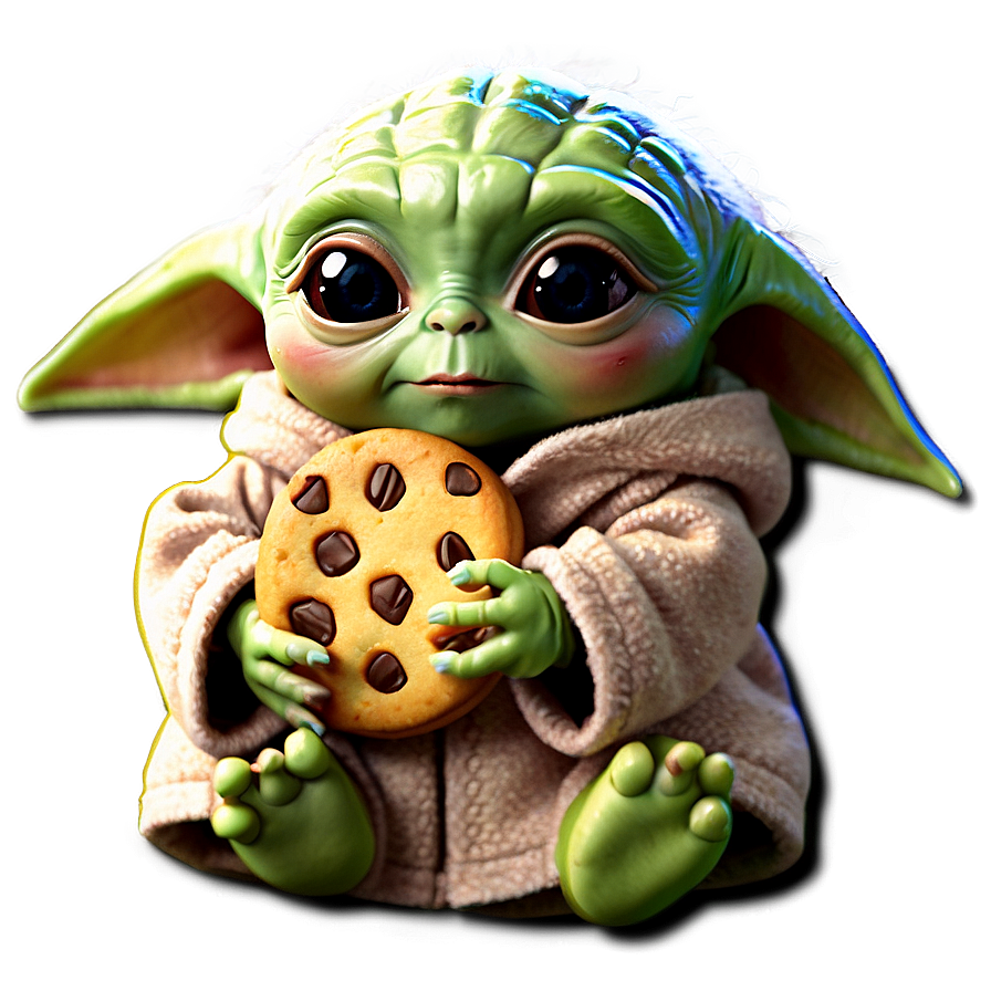 Baby Yoda Holding Cookie PNG jng26 PNG with transparent background