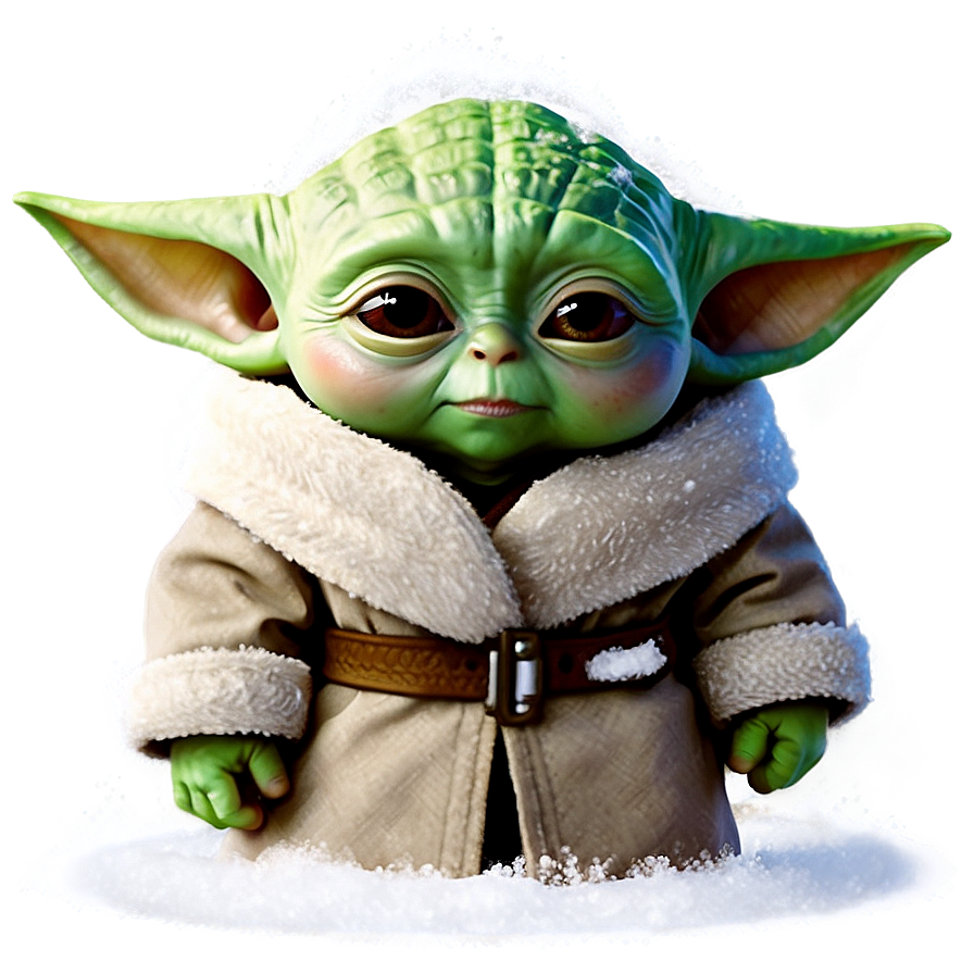 Baby Yoda In Snow Png Guh