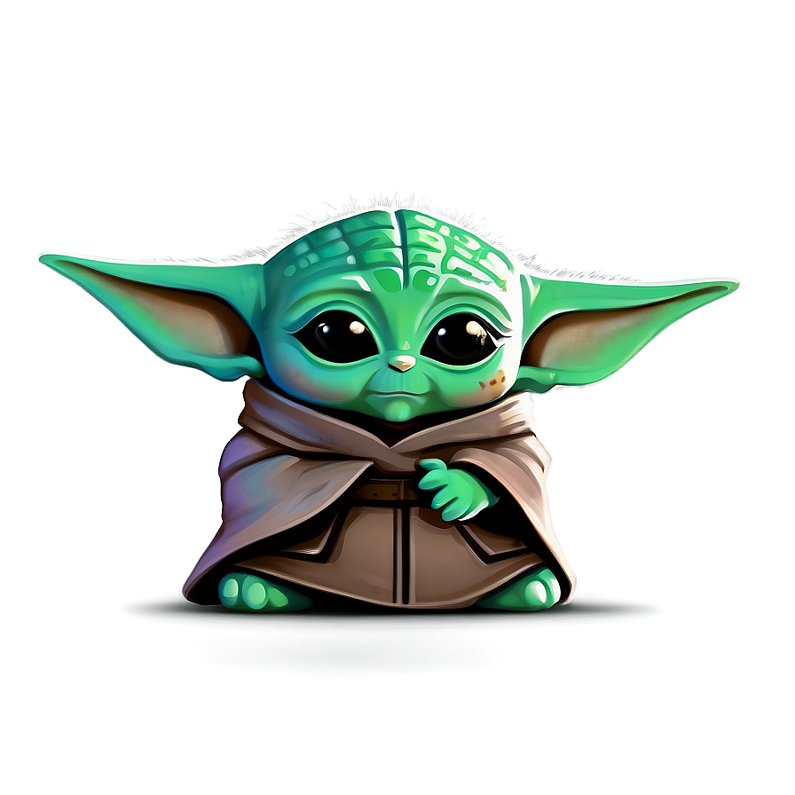 Baby Yoda Mandalorian Cartoon Png 06252024