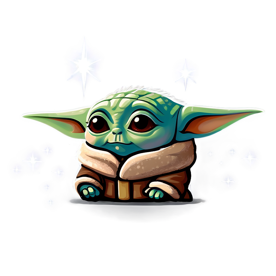 Baby Yoda Under Stars Png 88