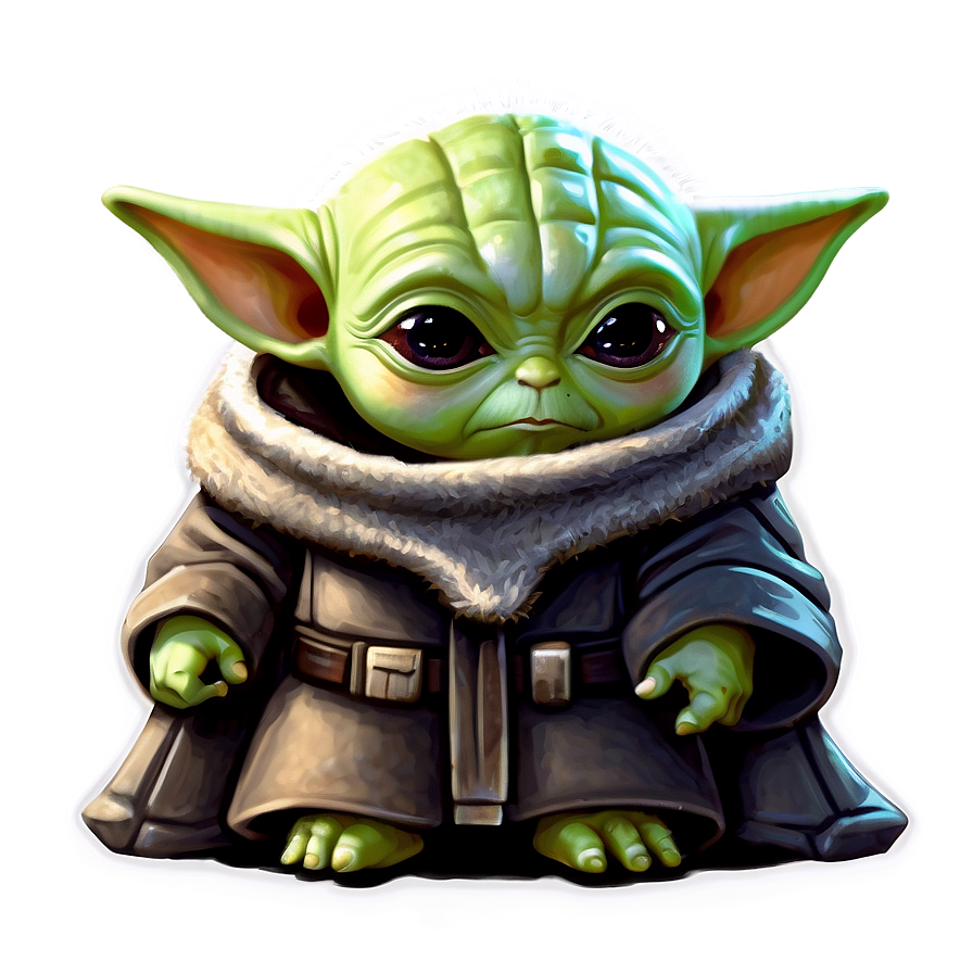 Baby Yoda With Mandalorian Sigil Png 84