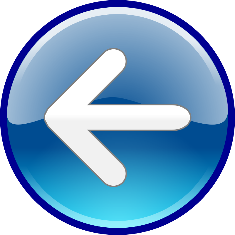 Back Arrow Icon Glossy Blue Circle