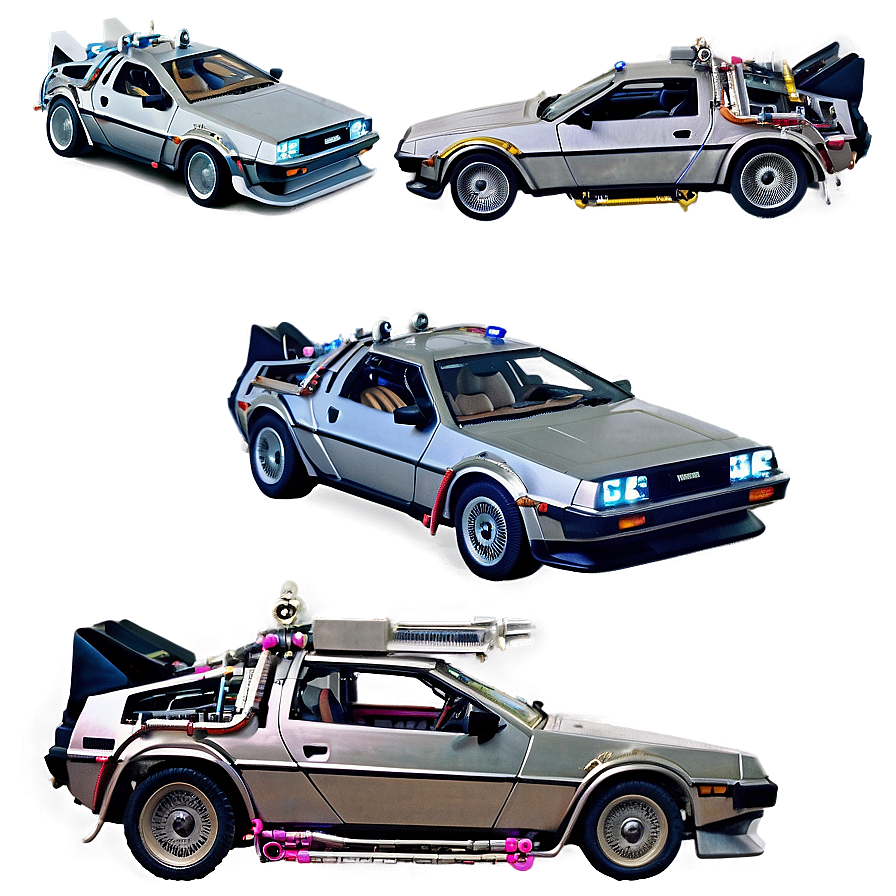 Back To The Future Delorean At Night Png 06112024